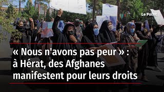 « Nous n'avons pas peur » : à Hérat, des Afghanes manifestent pour leurs droits