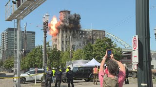 WATCH: Centennial Mills water tower explodes