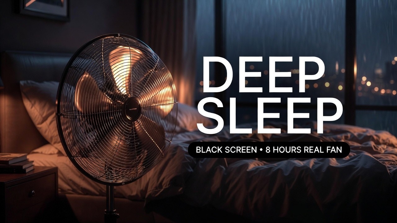DEEP SLEEP FAN | 8 Hours Real Fan Sound (Black Screen) for Total Nighttime Isolation