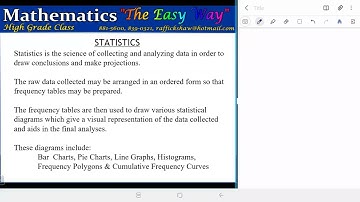 Mathematics The Easy Way High Grade Class CSEC Statistics 1