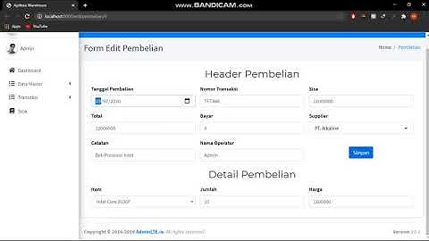 Demo Aplikasi Pengelolaan Barang (LARAVEL 7)