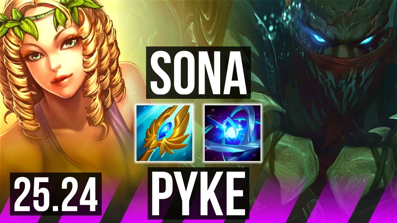 SONA & Caitlyn vs PYKE & Samira (SUP) | Guardian | EUW Master | 25.24
