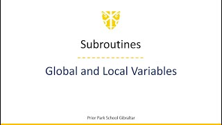 08.12 / 04.01.12  - Subroutines [Global and Local Variables]