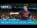 Messi scores four goals - Barcelona v Arsenal in 2010