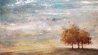 acrylic painting landscape easy beginner tutorial abstract trees paintings tutorials landscapes canvas watercolor tree simple techniques ru palette knife rainbow