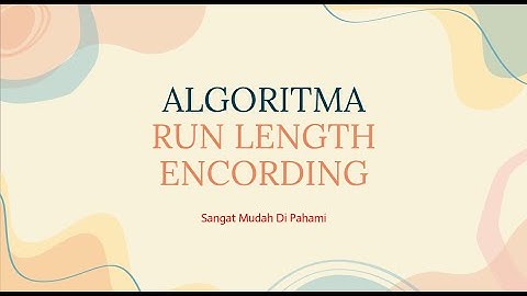 Data Compression : Run Length Encording (RLE)