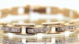 14K Yellow Gold Mens Diamond Bracelet 6.00 Ctw