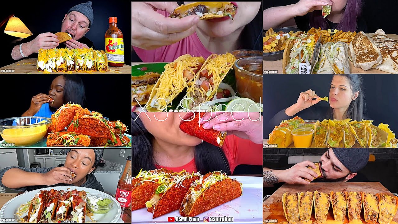 Asmr CRISPY CHEESE TACOS |ASMR X3 Speed| Ultra Fast No Talking| Only Bites| Asmr Compilation 