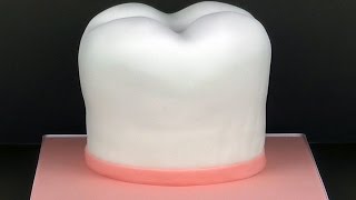 Making a giant tooth cake