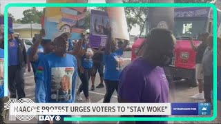 NAACP rolling protest urges Florida voters to 'stay woke'