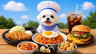 【요리사 코코②】베스트 요리 모음🍳🔥| Dog Cooking Compilation | ココシェフの料理まとめ