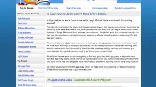 Data Entry Scams. A Must Know Information To Make Money Online!