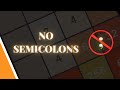 You don't need semicolons in C#