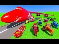 Disney Cars Lightning McQueen Truck Mack & Friends   Cargo Plane Transportation Color Tractors Race