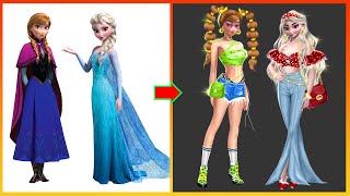 Frozen: Elsa Anna Glow Up - Disney Princesses Transformation