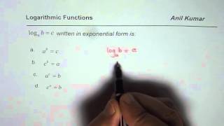 Q2 Multiple Choice Exponent Form of Logarithm