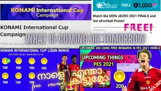 what is upcoming tomorrow in PES mobile free 100 club coins and 1000 epoints