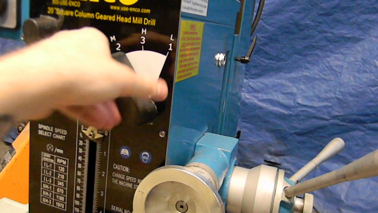 Enco 20" Geared Head Mill Drill Demo YouTube