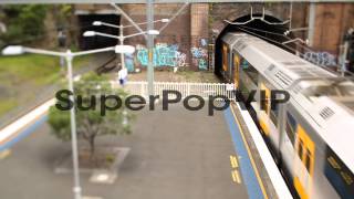 Train Pes Through A Graffiti Strewn Erskinville Statio...