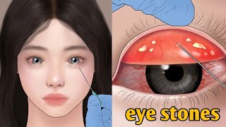 شاهد كيف يتم ازالة حصوات العين _ eye stone removal animation