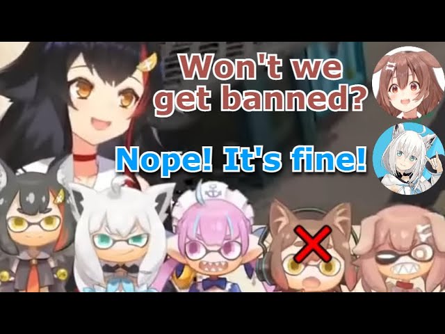 Rare Footage of Fubuki Encouraging Other Idols to Say FAQ ft. Korone Mio Aqua [Hololive]