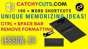 Remove Formatting: Ctrl + Space bar: 100 + WORD Shortcuts Memorizing Ideas!