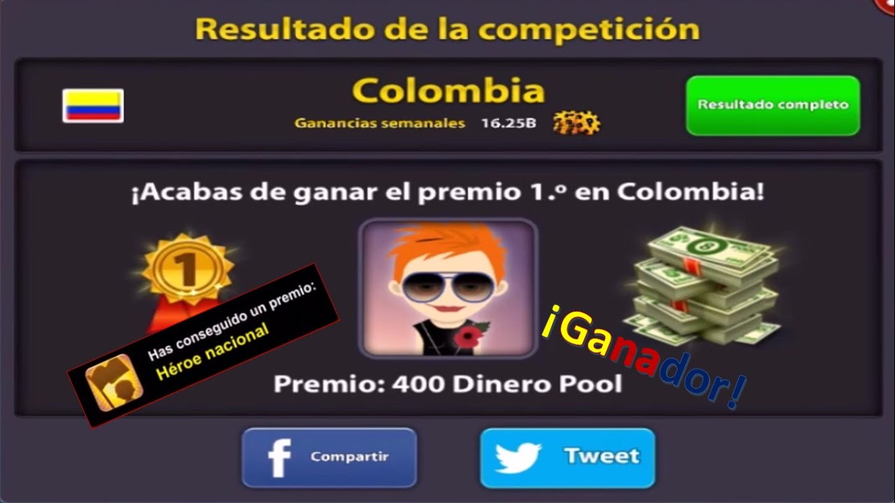 8 Ball Pool| GANADOR COLOMBIA!! - YouTube