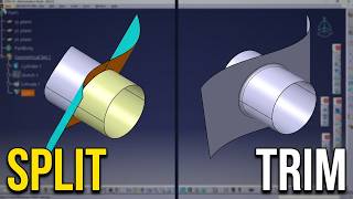 CATIA v5 How to use the cutting tools Split and Trim #catiav5 #cad #surface #catiav5tutorial #design