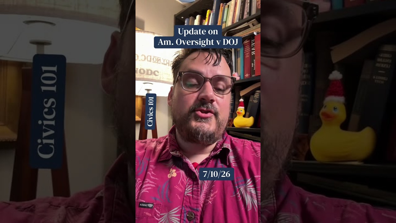 American Oversight v. DOJ Update 7/10: Injunction Denied