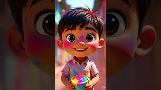 Holi Cartoon Story 🌈🐰 | Cute Kids Animation Shorts