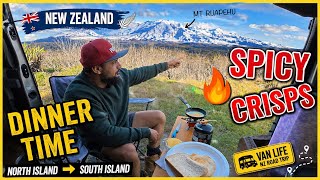 NEW ZEALAND -🔥 Cooking Dinner in the Shadow of Mt Ruapehu !  NZ VAN LIFE .