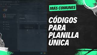 Códigos para planilla única