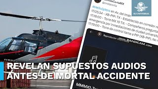 Difunden audios, presuntamente, del piloto que conducía el helicóptero que cayó en Coyoacán