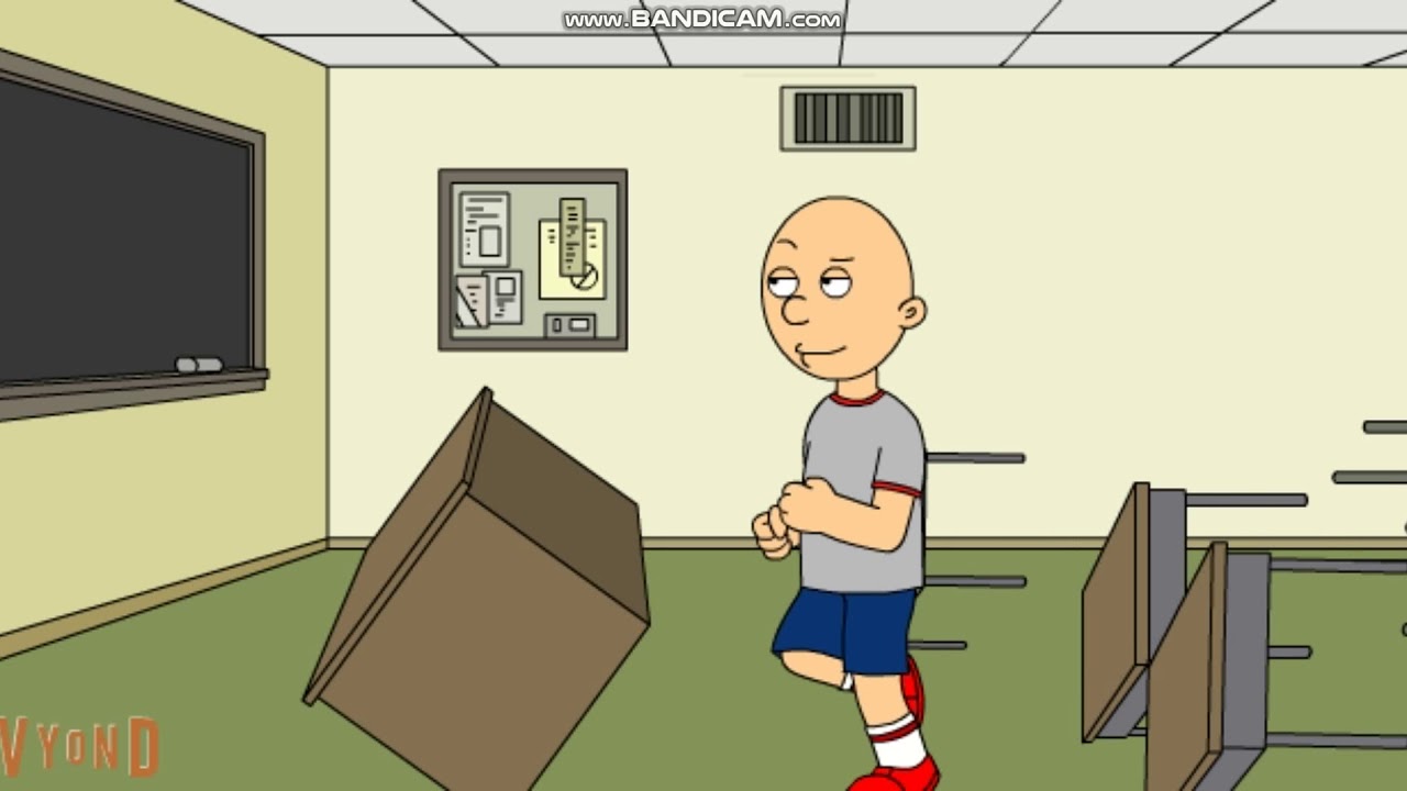 Classic Caillou Destroys The School And Gets Grounded - YouTube