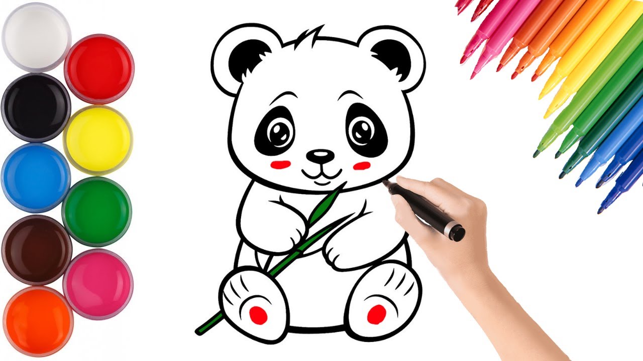 Learn how to draw a cute baby Panda step by step ♥ very simple tutorial  #panda #drawings #kawaii #tutorial #draw…