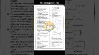12th MHT-CET PYQ || Practice paper ||MATHEMATICAL LOGIC|| MATH#exam #mhtcet #questionpaper #shorts