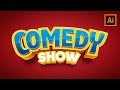 Editable 3D Text Effect - Comedy Show Style - Adobe Illustrator - Remuri - FREE DOWNLOAD