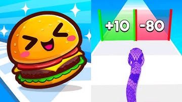 Food Run vs Snake Run Race Satisfying ASMR Gameplay (Android,ios) (New Update)