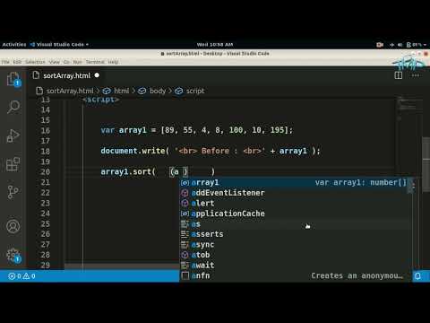 Sort Array of Numbers   Sequence Array   Javascript