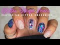 Glitter Stripe Dip Powder Nails | Featuring Dipped Obsession