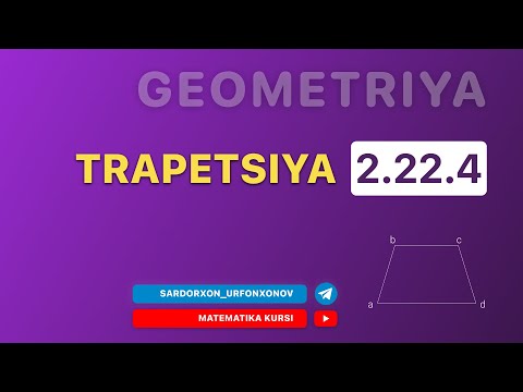 Video: Trapetsiya Formulasining Balandligini Qanday Topish Mumkin