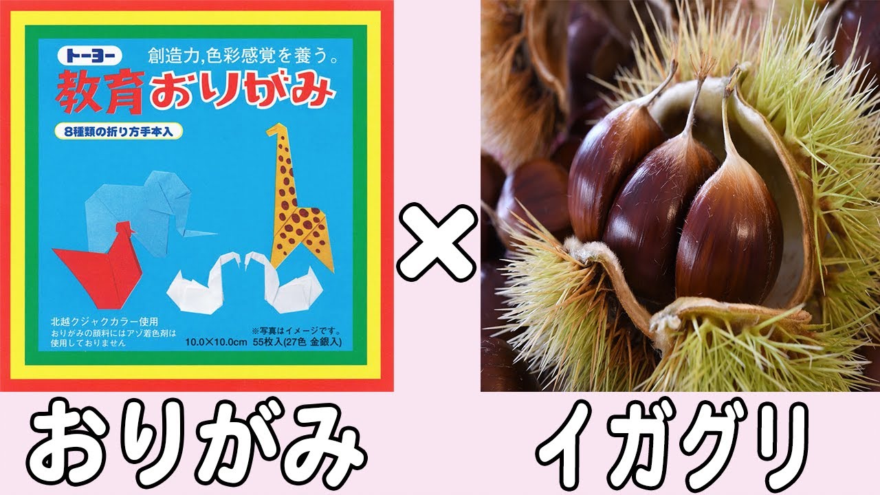 【折り紙】いがぐり 簡単な栗の折り方 立体的な箱の作り方 3歳から作れる秋の折り紙 子供でも作れる作り方 9月・10月・11月の折り紙 ...