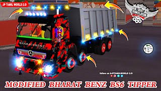 💯NEW BEST MODIFIED BHARAT BENZ TIPPER 🤩 TRUCK MOD FOR BUSSID 🎀 DOWNLOAD NOW screenshot 5