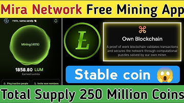 Mira Network Airdrop Free Lum Coin Mining App | $Lumira Coin Airdrop | Join Early Phase Now