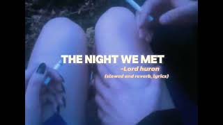 Lord Huron - The night we met / lyrics (slowed reverb)