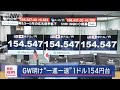 GW明けの円相場“一進一退” 1ドル154円台【スーパーJチャンネル】(2024年5月7日)