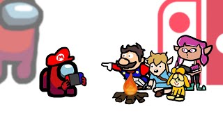 Mini Crewmate Kills Nintendo Switch Characters | Among Us