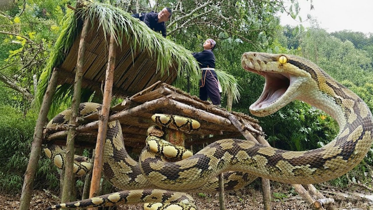 Terrifying Giant Python Attack Near Remote Hut | Dwarf Family in Deadly ...