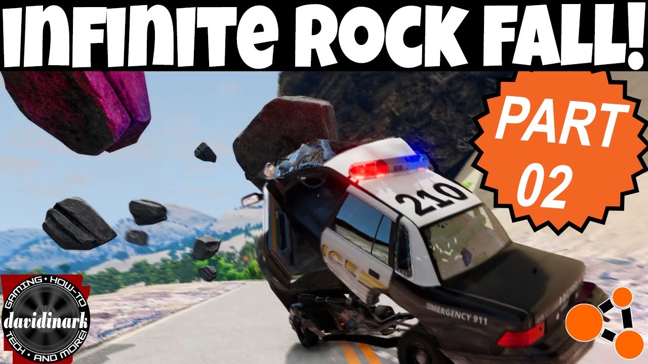 BeamNG Drive - INFINITE Rock Fall CRASHES #02! Rockslide & Landslide vs ...