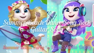 My Talking Angela Summer Beach Dance 🏖️ Music At Moves Song & My Talking Angela 2 Rock Guitar 🎵 Song
